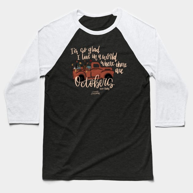 Fall Truck Baseball T-Shirt by Hannah’s Hand Lettering